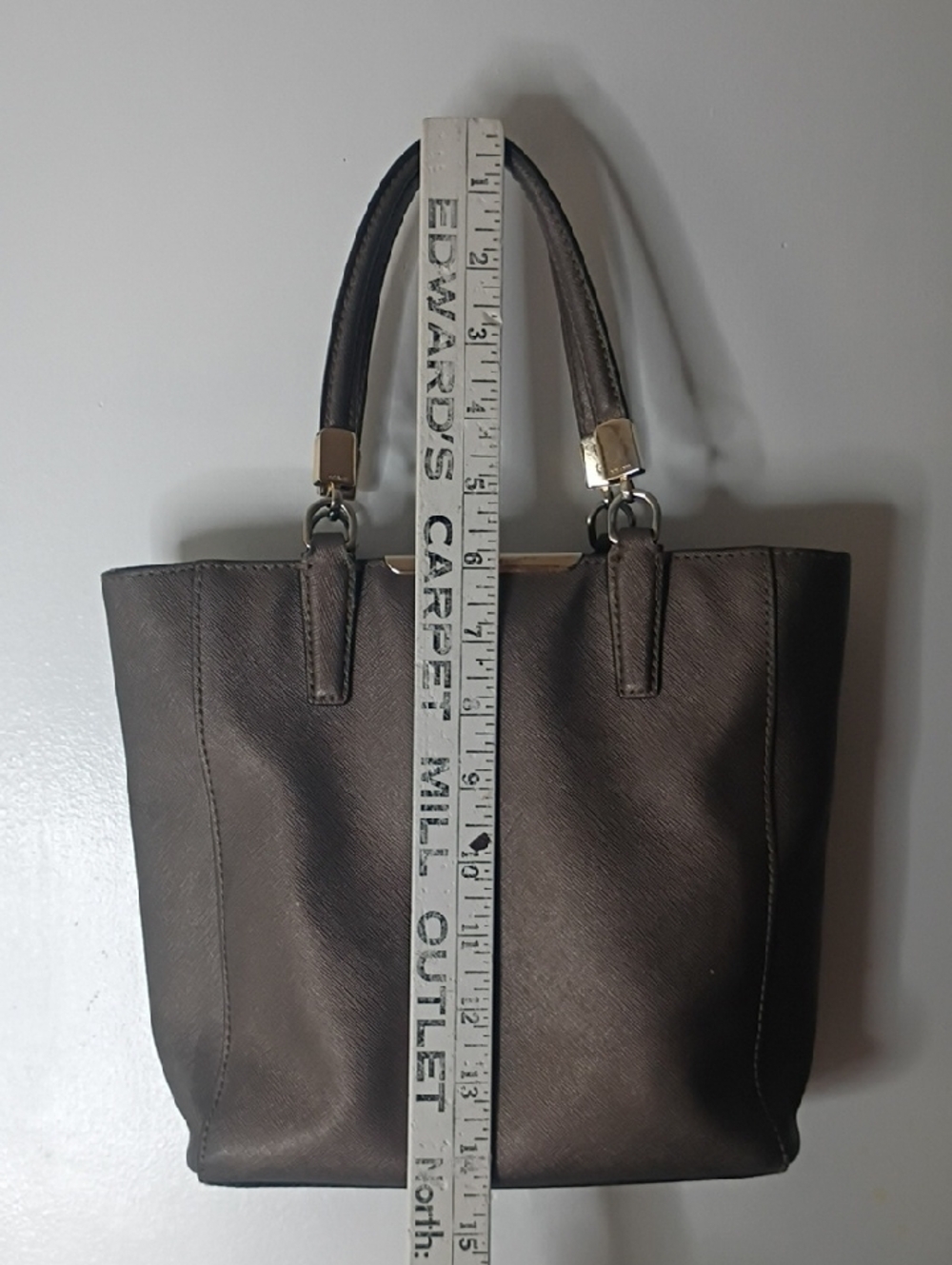 Coach Madison Saffiano Mini North South Tote Bronze Purse Bag - Picture 13 of 16